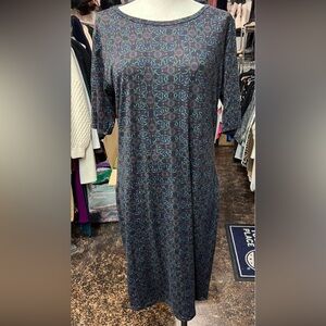 NWT LuLaRoe Julia Dress 2XL Dark Abstract Stretch Bodycon